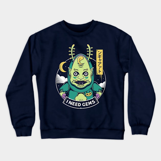 I Need More Gems Crewneck Sweatshirt by Alundrart